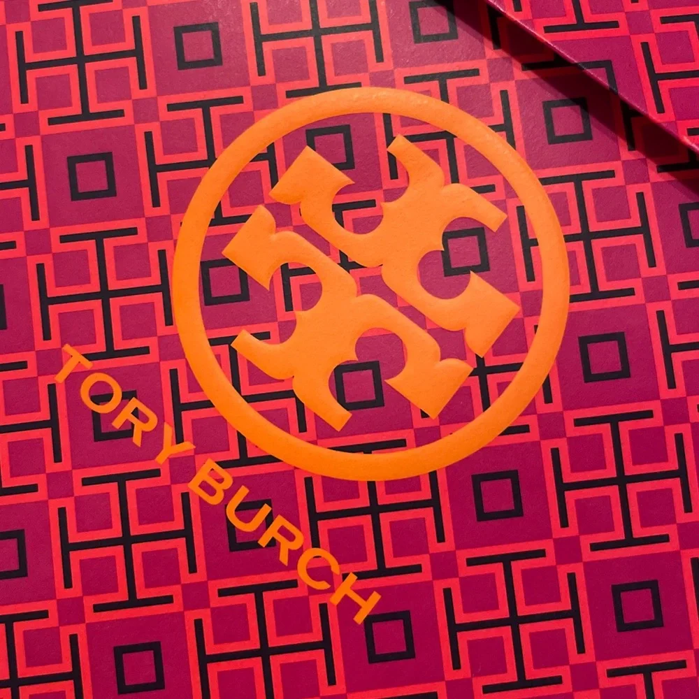 Tory Burch Pink Orange Logo Gift Envelope Medium Size Box